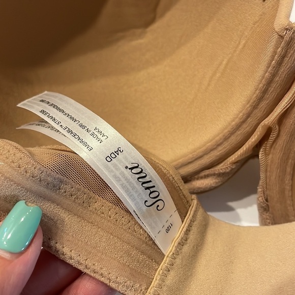 SOMA Embraceable Strapless full coverage bra underwire warm amber / tan 34DD - Picture 6 of 13